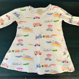 The Beaufort Bonnet Company Kids Dress - White with Multicolor Print